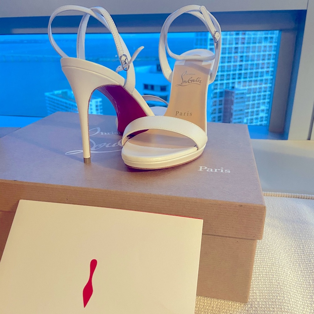 White Louboutin Sandals size 37.5